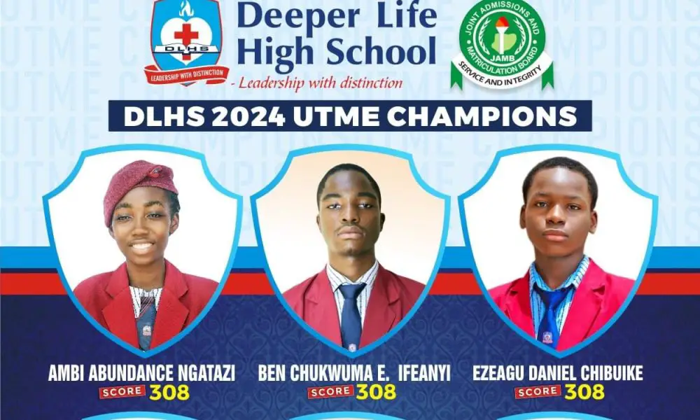 2024 UTME: 174 Deeper Life School Students Score Above 300 In JAMB